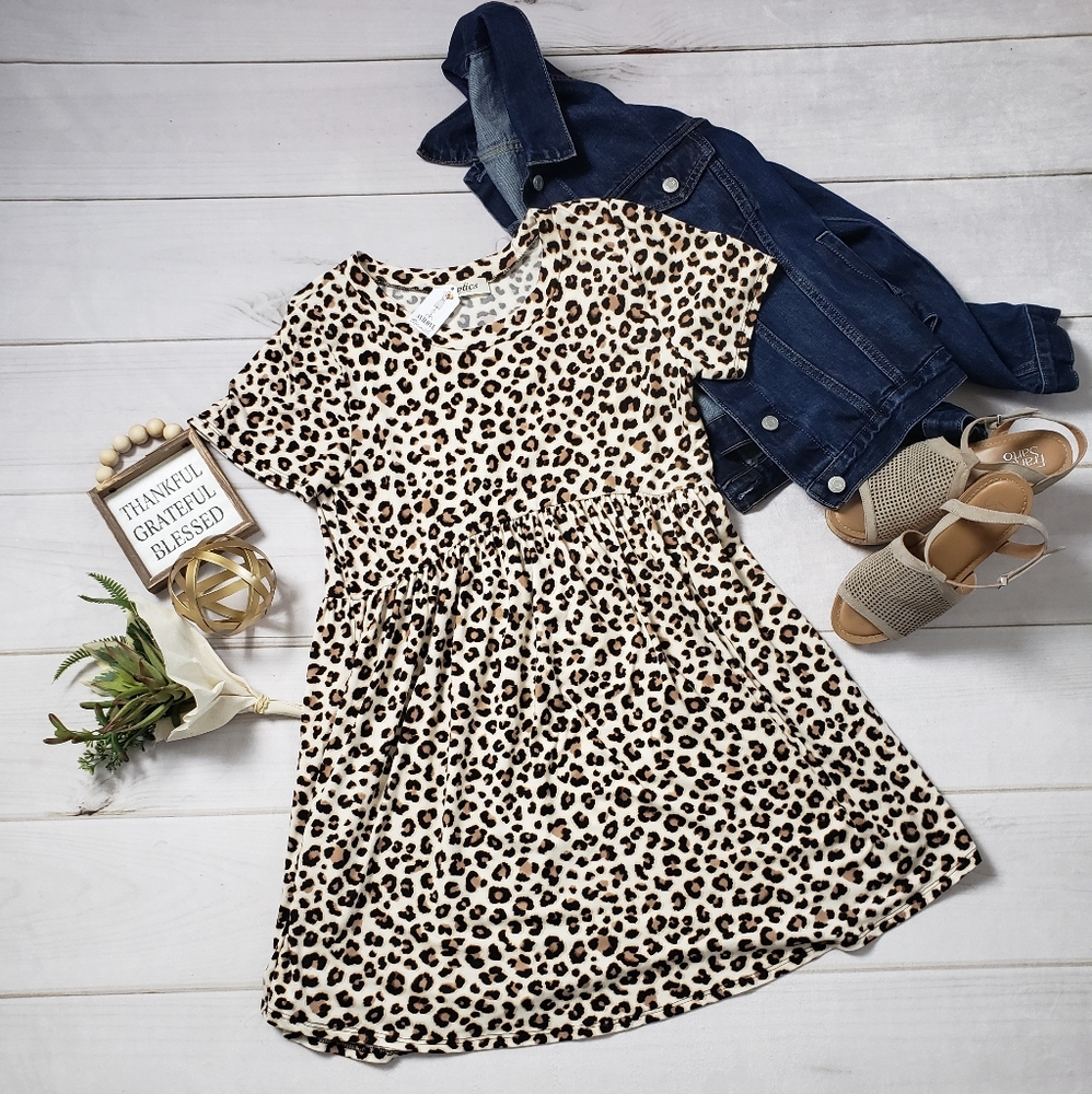 Animal Print Babydoll Dress